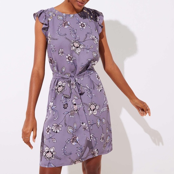LOFT | Dresses | Flutter Sleeve Print 